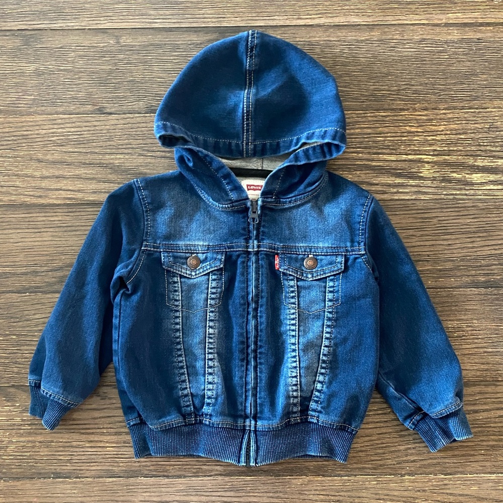 Levi’s Toddler Baby Zip Hoodie 24 Month Indigo Knit Jacket SOFT Boy Girl Unisex